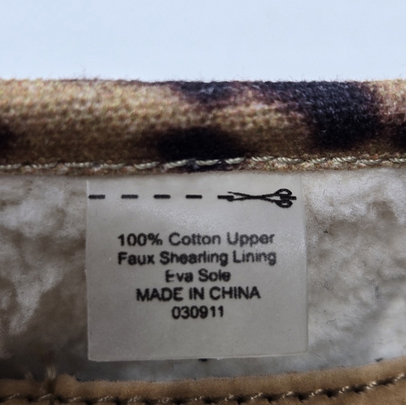 TOMS ALPARGATA SHOES TAN LEOPARD PRINT FAUX SHEARLING LINING WOMEN SIZE 7.5 - Picture 11 of 12